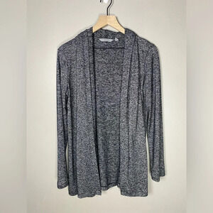 Athleta knit cardigan tunic sweater with pockets size small black white